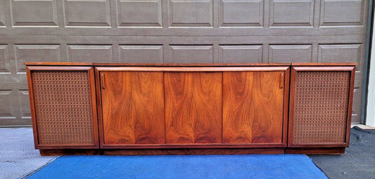 MCM Barzilay 1960's Walnut Stereo Console - EMPTY - NO AUDIO COMPONENTS
